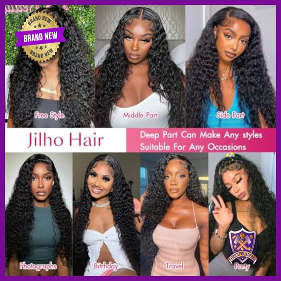 30 Inch Water Wave Human Hair Wig 13x6 HD Lace Front Glueless Brazilian Curly main image 5